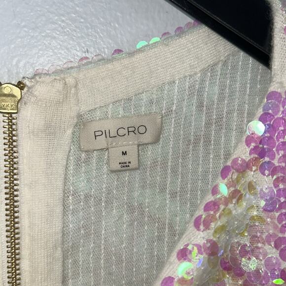 Anthropologie pilcro sequin cashmere wool sweater top size medium - Picture 3 of 7